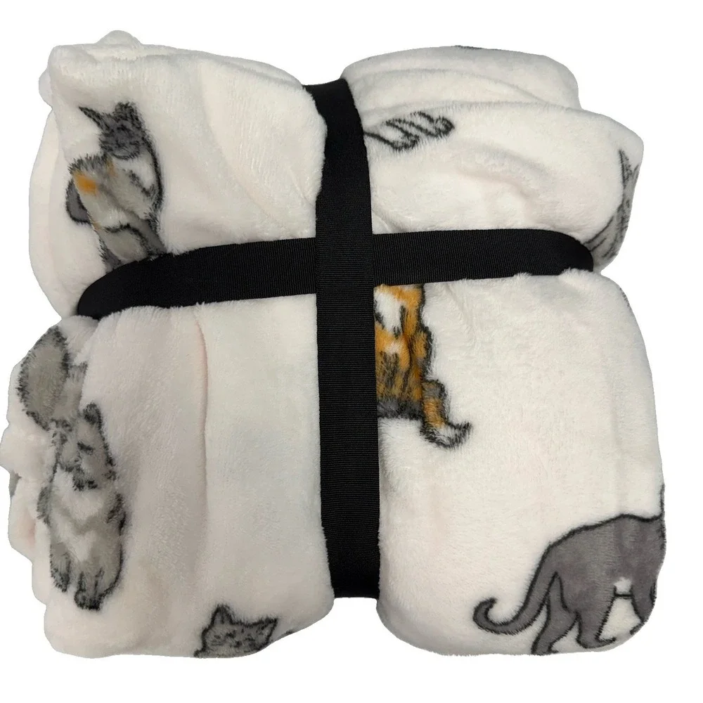 NWT Berkshire LusterSoft Throw Blanket All Over Cats 50